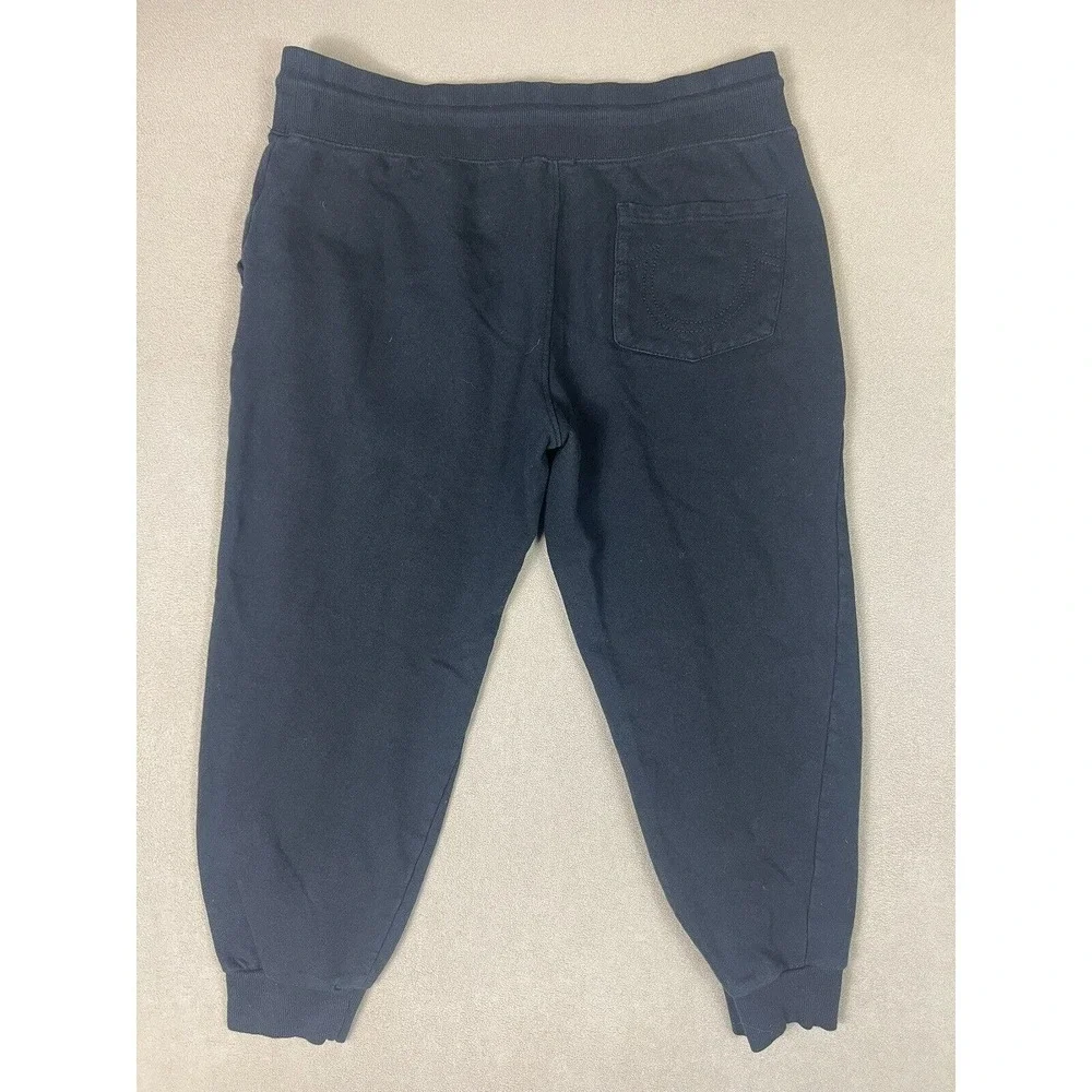 Tru Religion Sweatpants Men Large Black HS Puff Jogger Tapered Gym Workout Adult